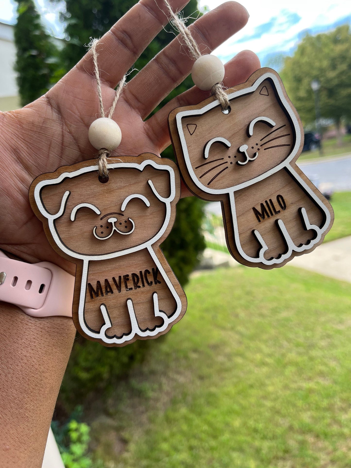 Engraved dog ornament