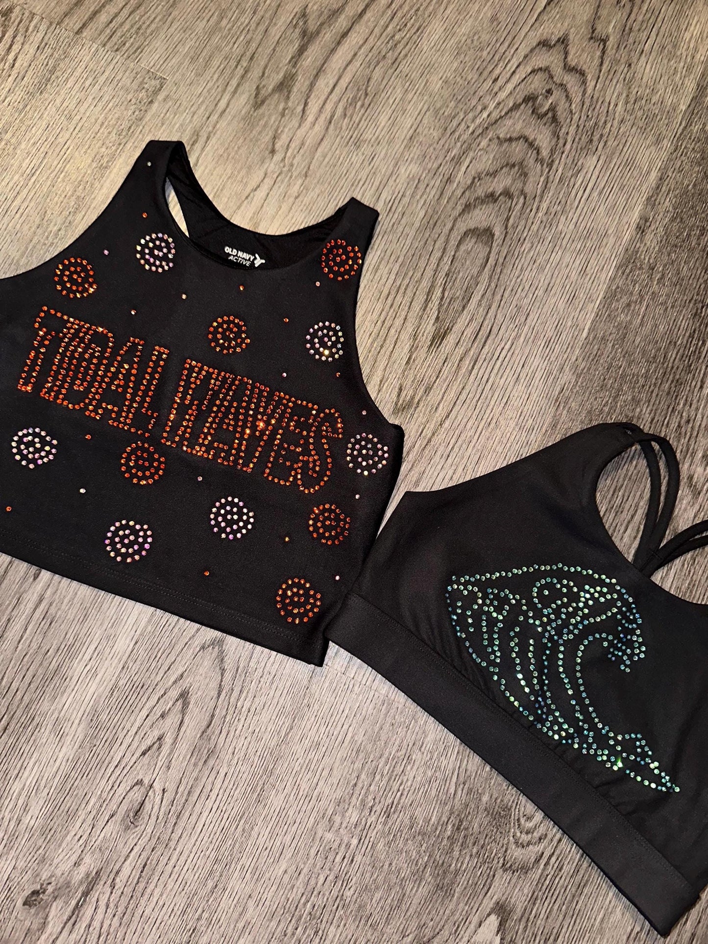 WAVE Rhinestone sports bra