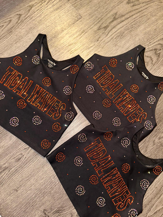 Tidal spiral rhinestone bra