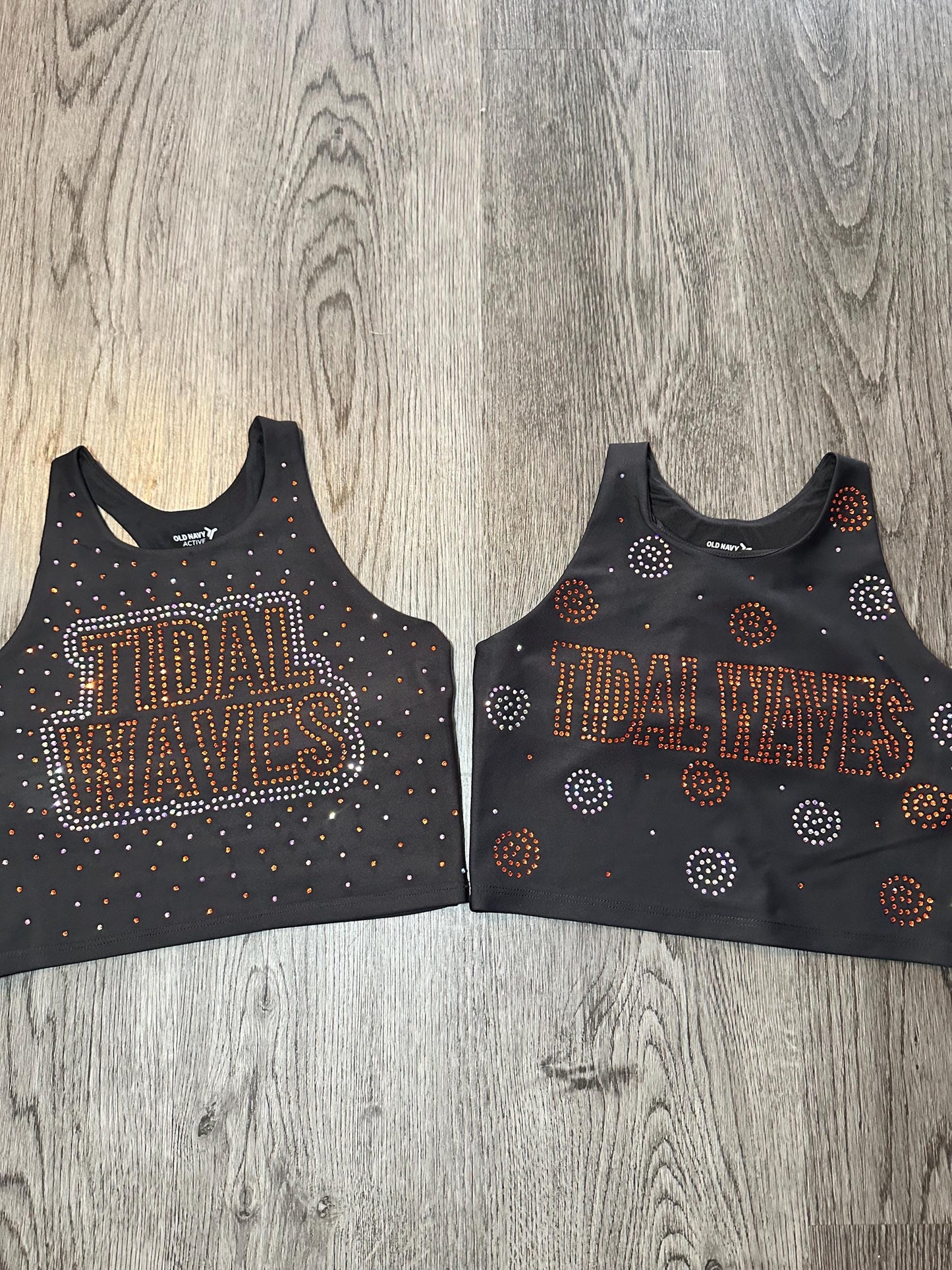 Tidal spiral rhinestone bra