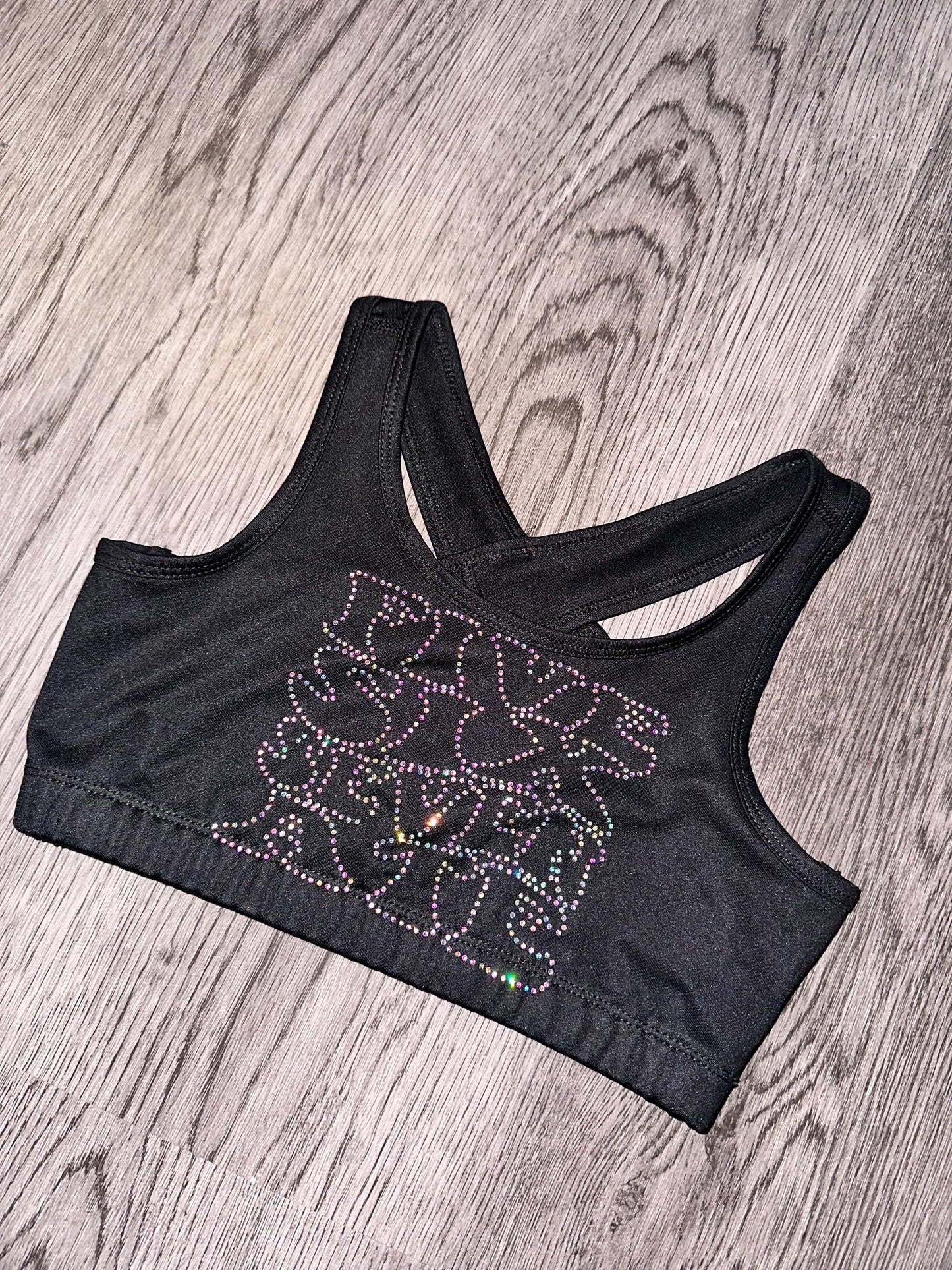 Rhinestone sports bra