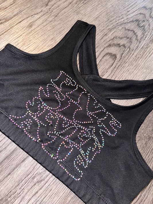 Rhinestone sports bra