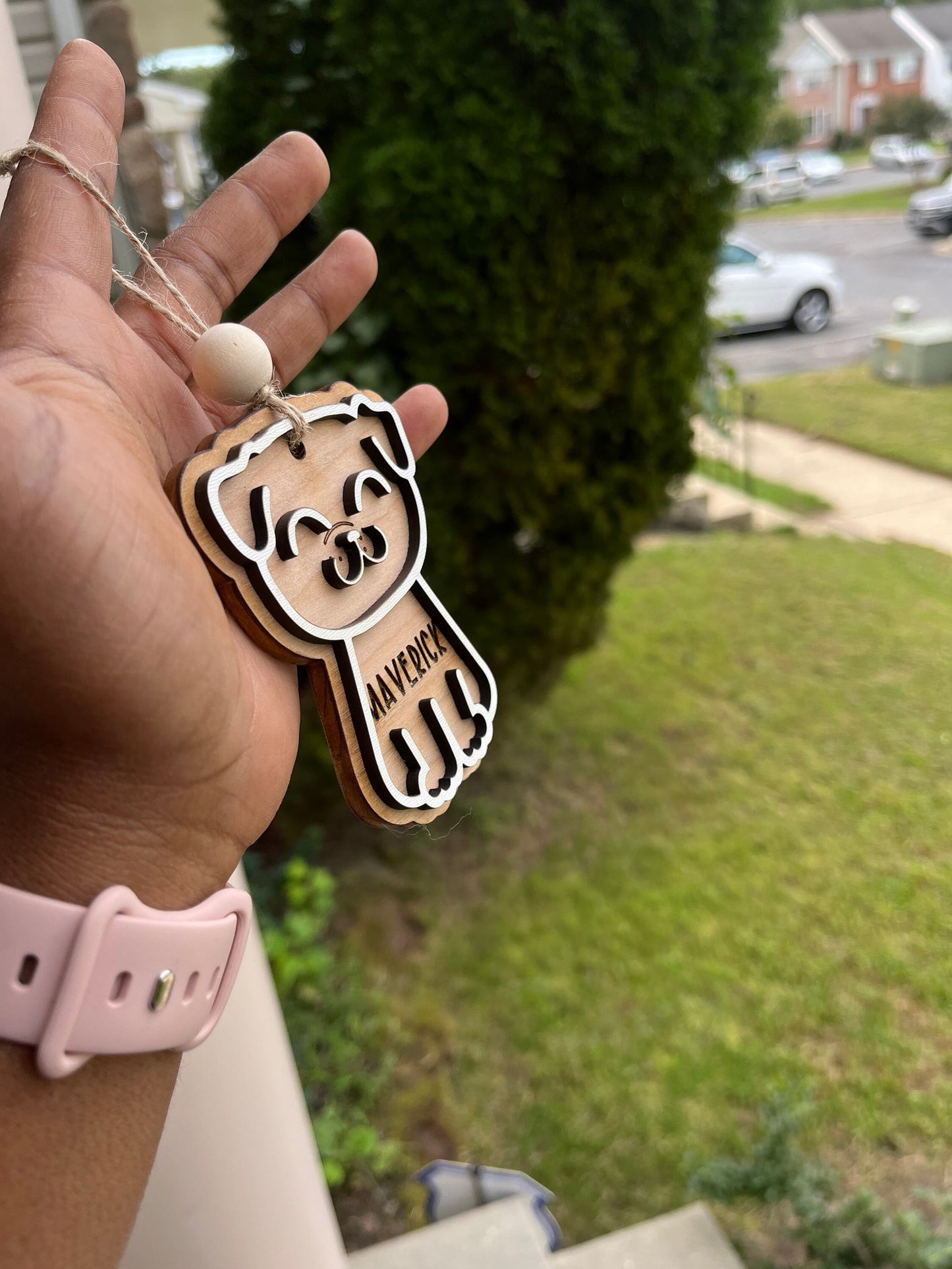 Engraved dog ornament