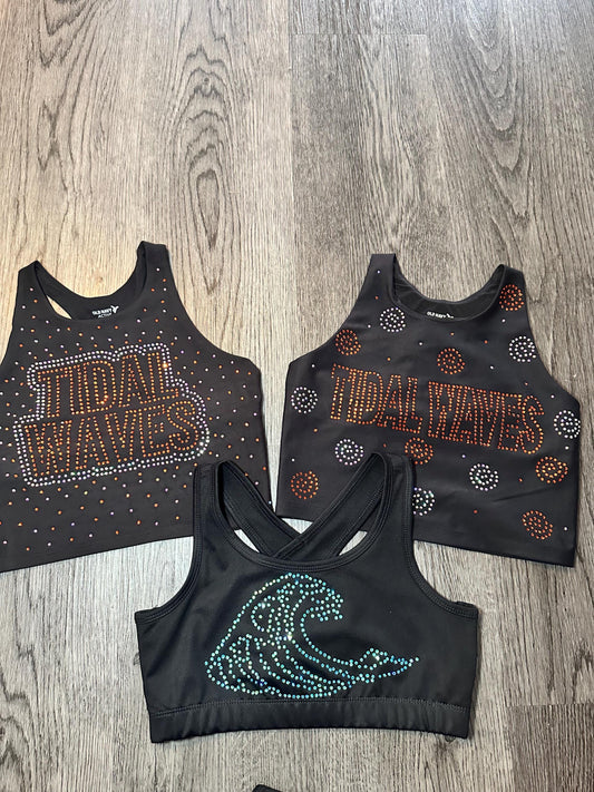 WAVE Rhinestone sports bra