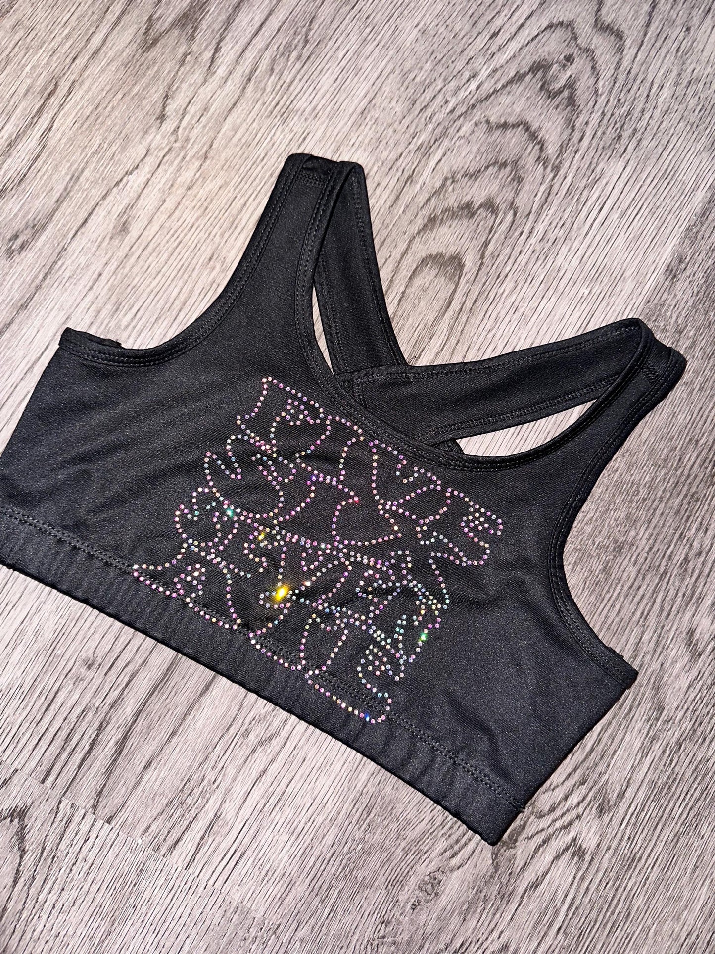Rhinestone sports bra