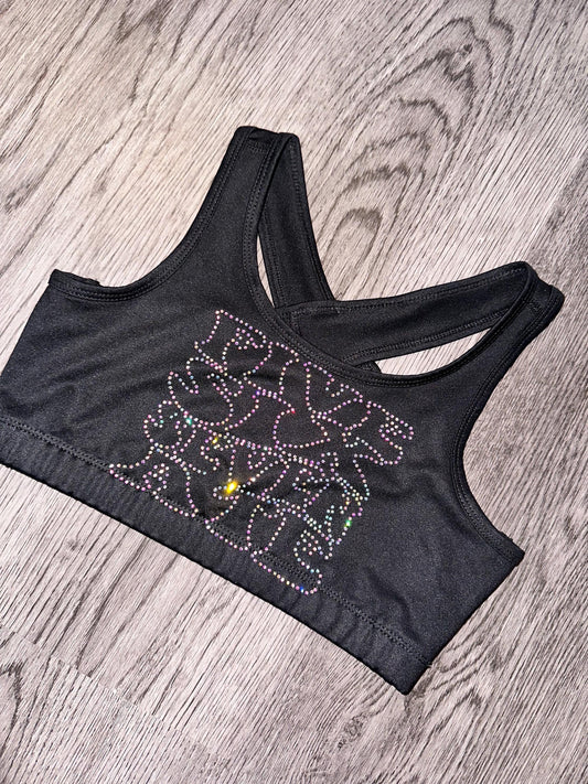 Rhinestone sports bra