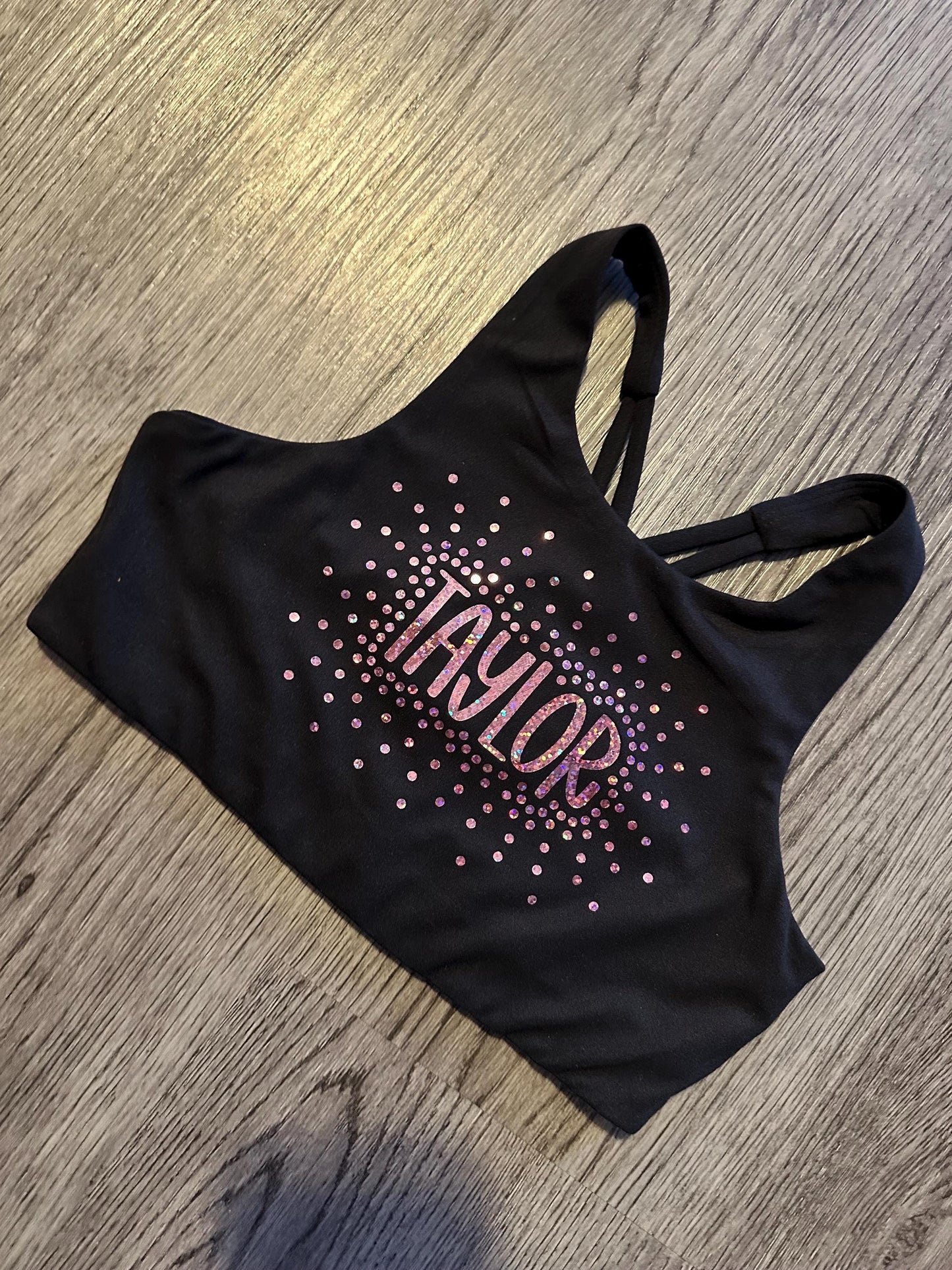 Faux Rhinestone sports bra