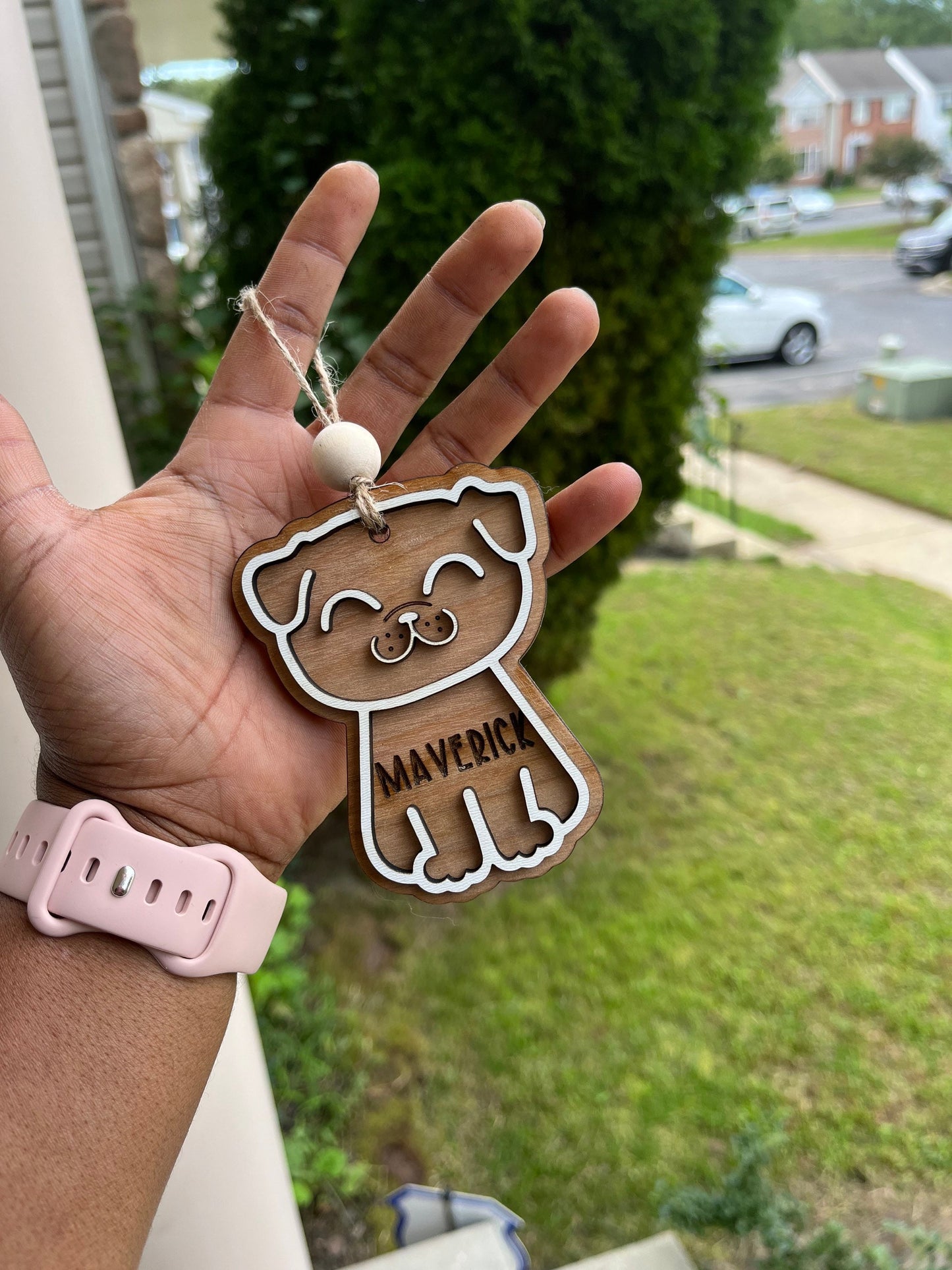 Engraved dog ornament