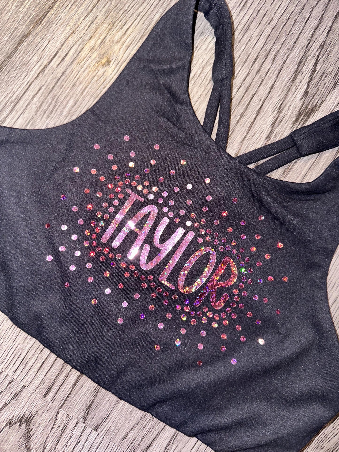 Faux Rhinestone sports bra