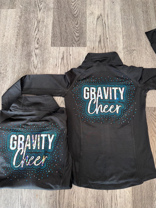 CUSTOM Rhinestone warm up jacket