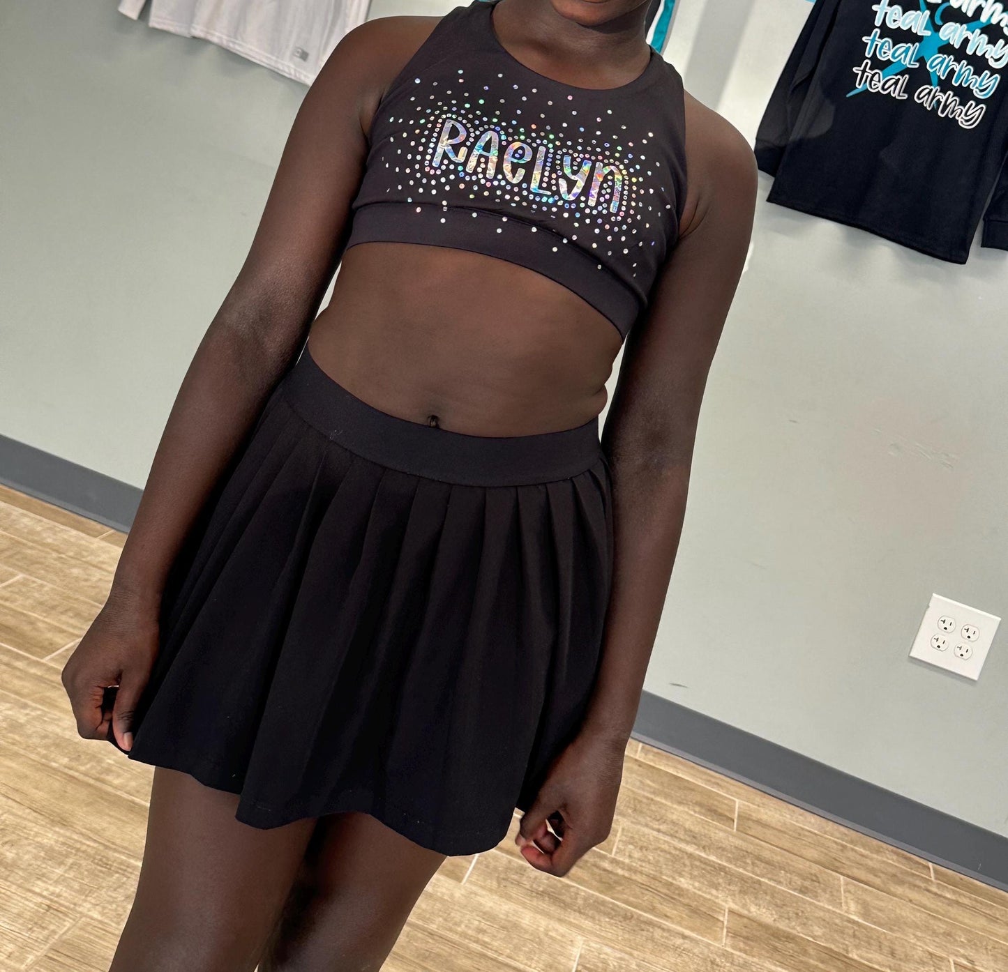 Faux Rhinestone sports bra