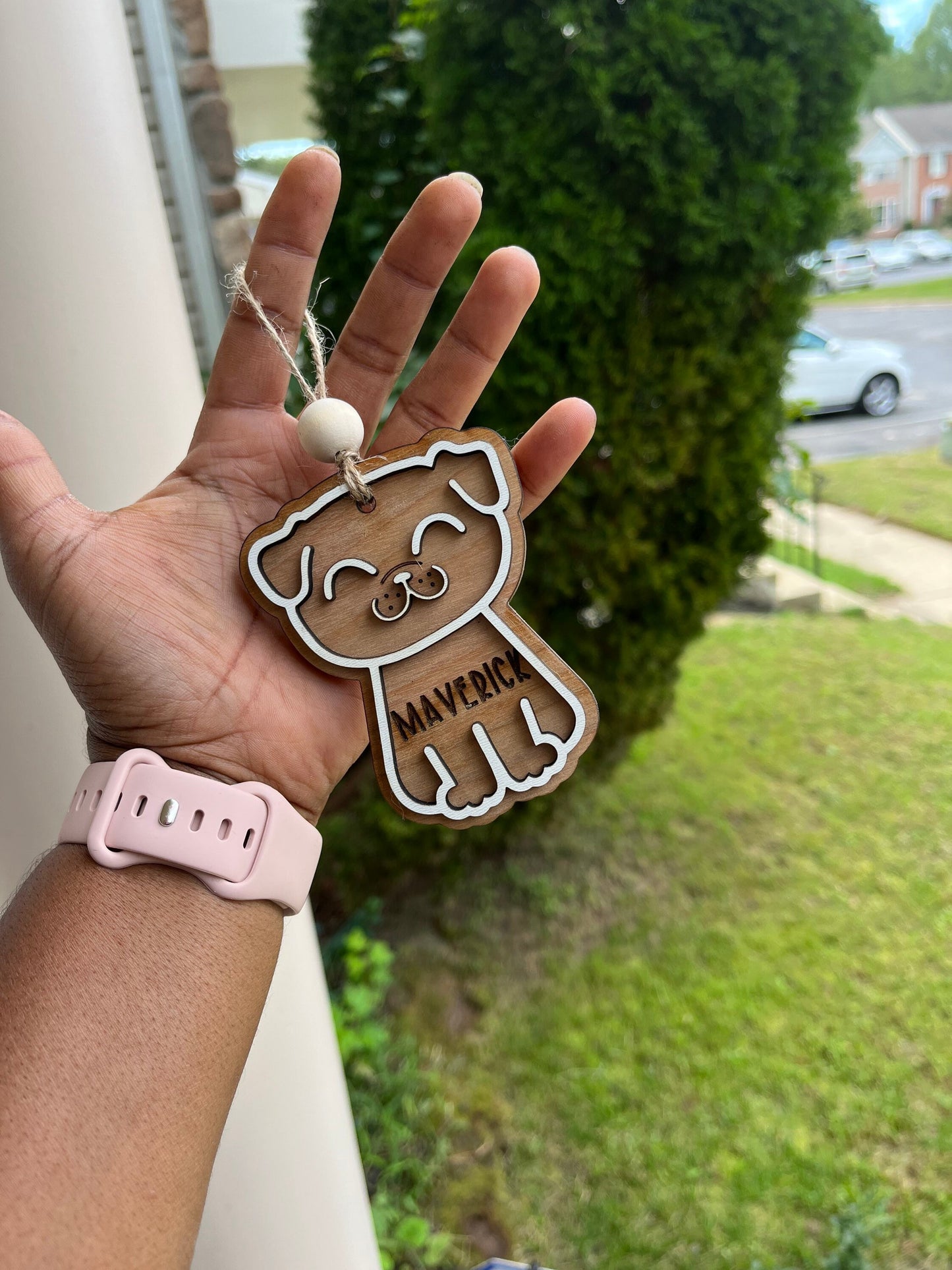 Engraved dog ornament