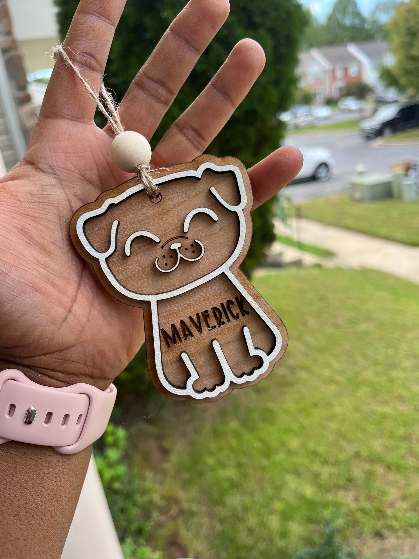 Engraved dog ornament