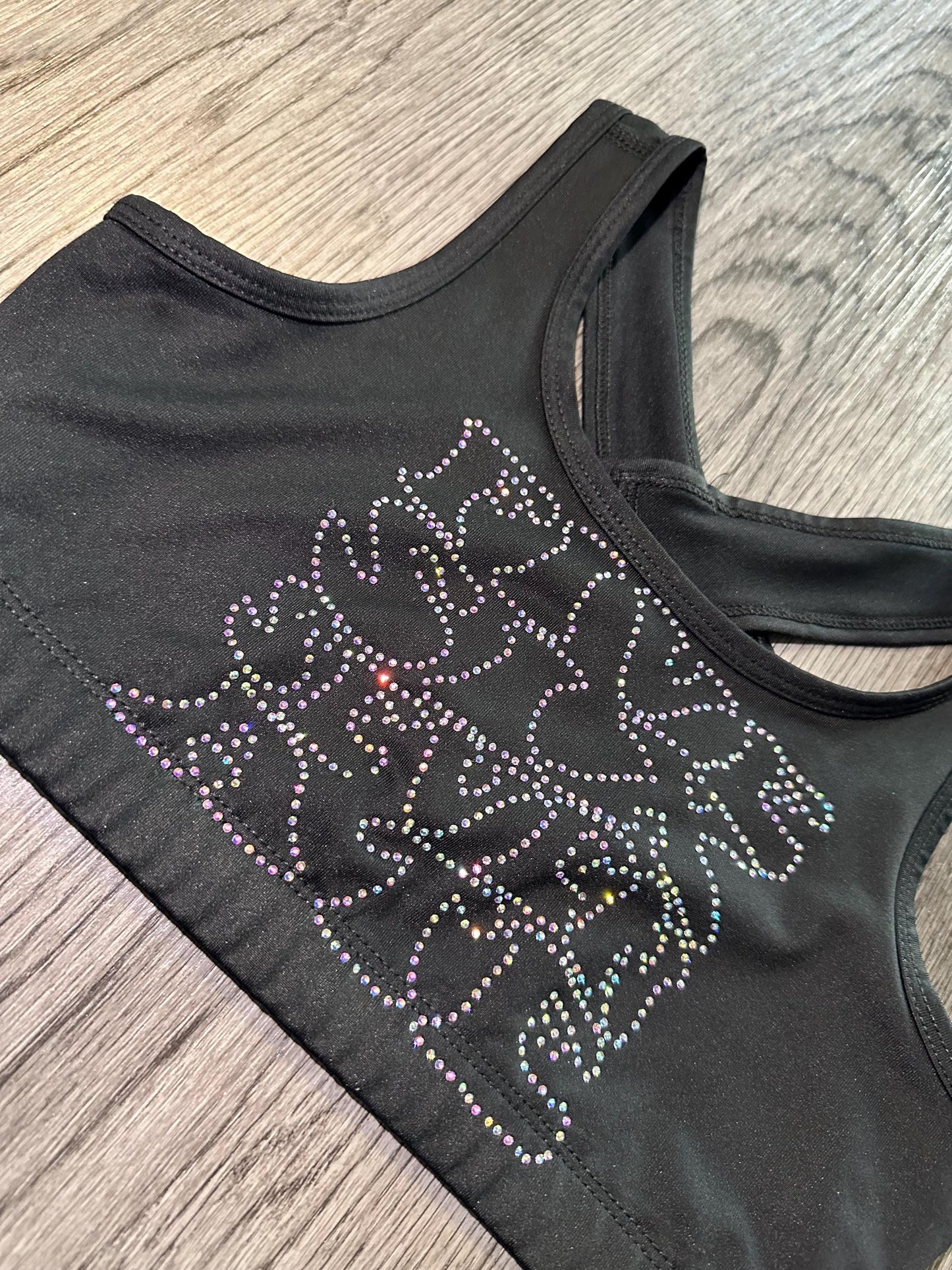 Rhinestone sports bra