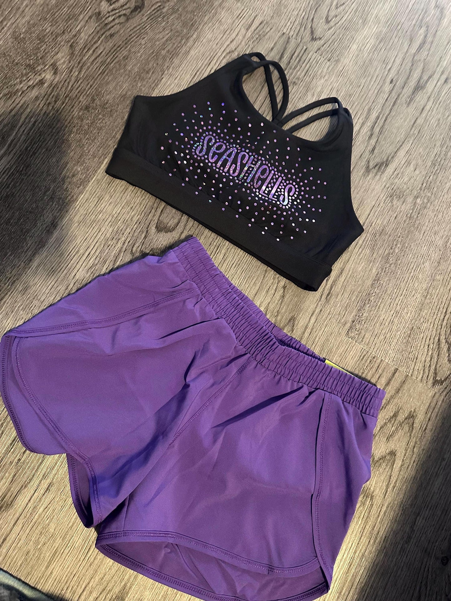 Faux Rhinestone sports bra