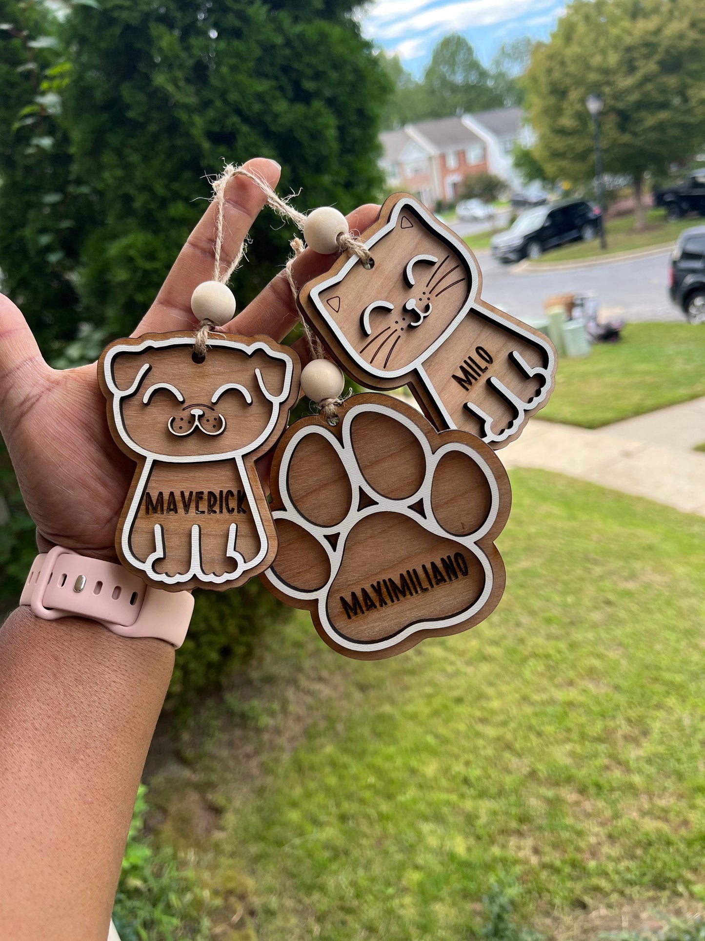 Engraved dog ornament