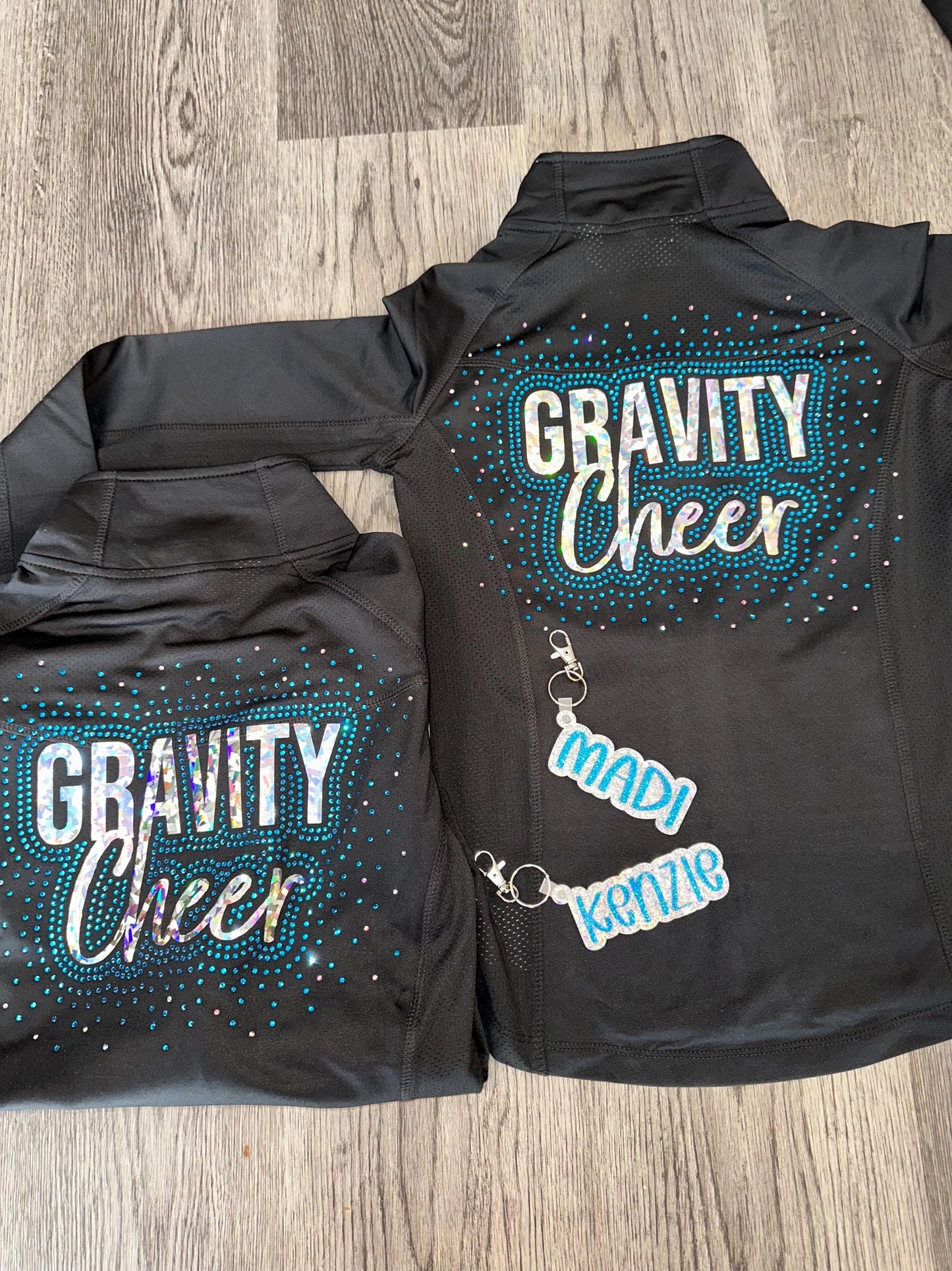 CUSTOM Rhinestone warm up jacket