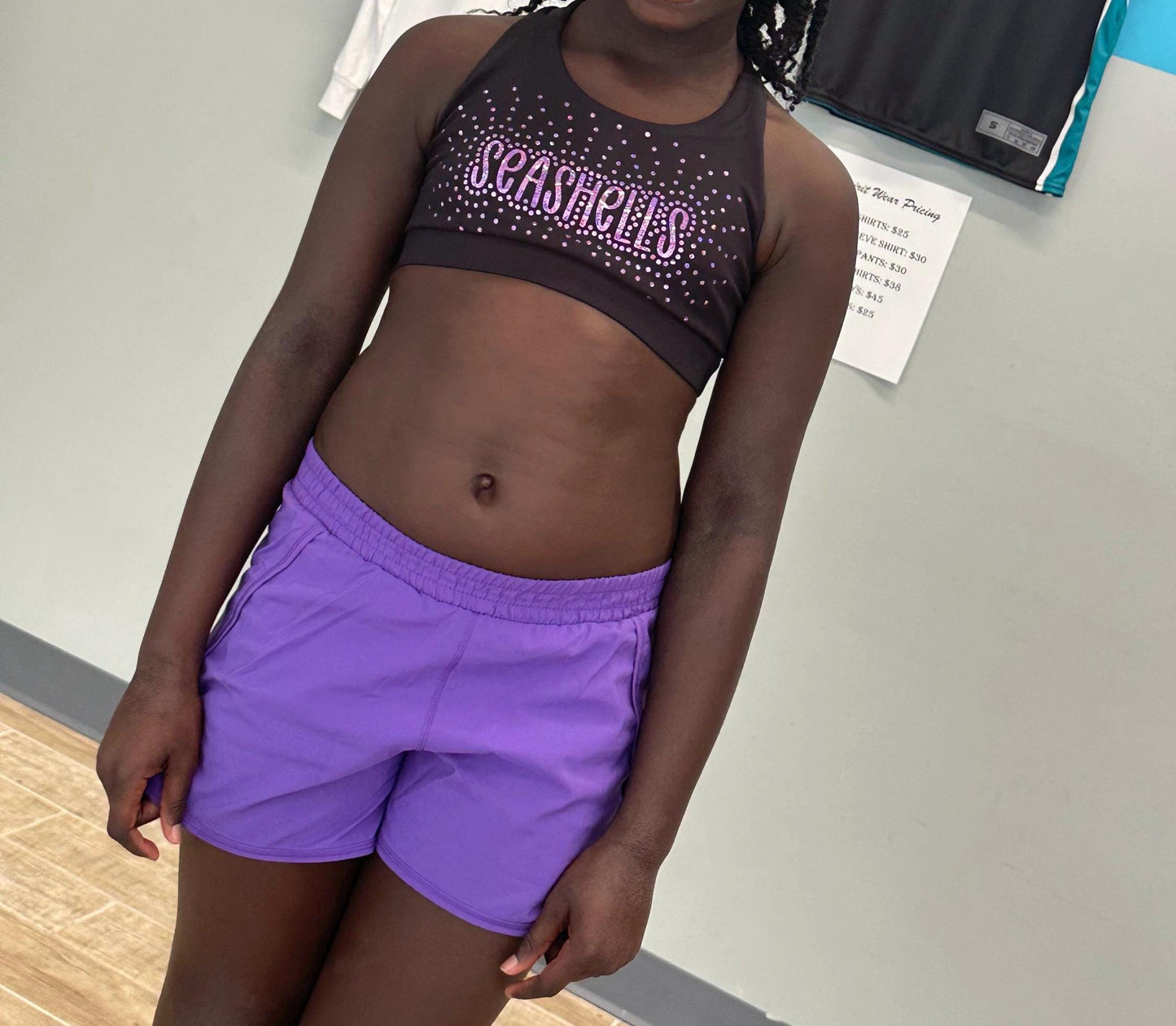 Faux Rhinestone sports bra