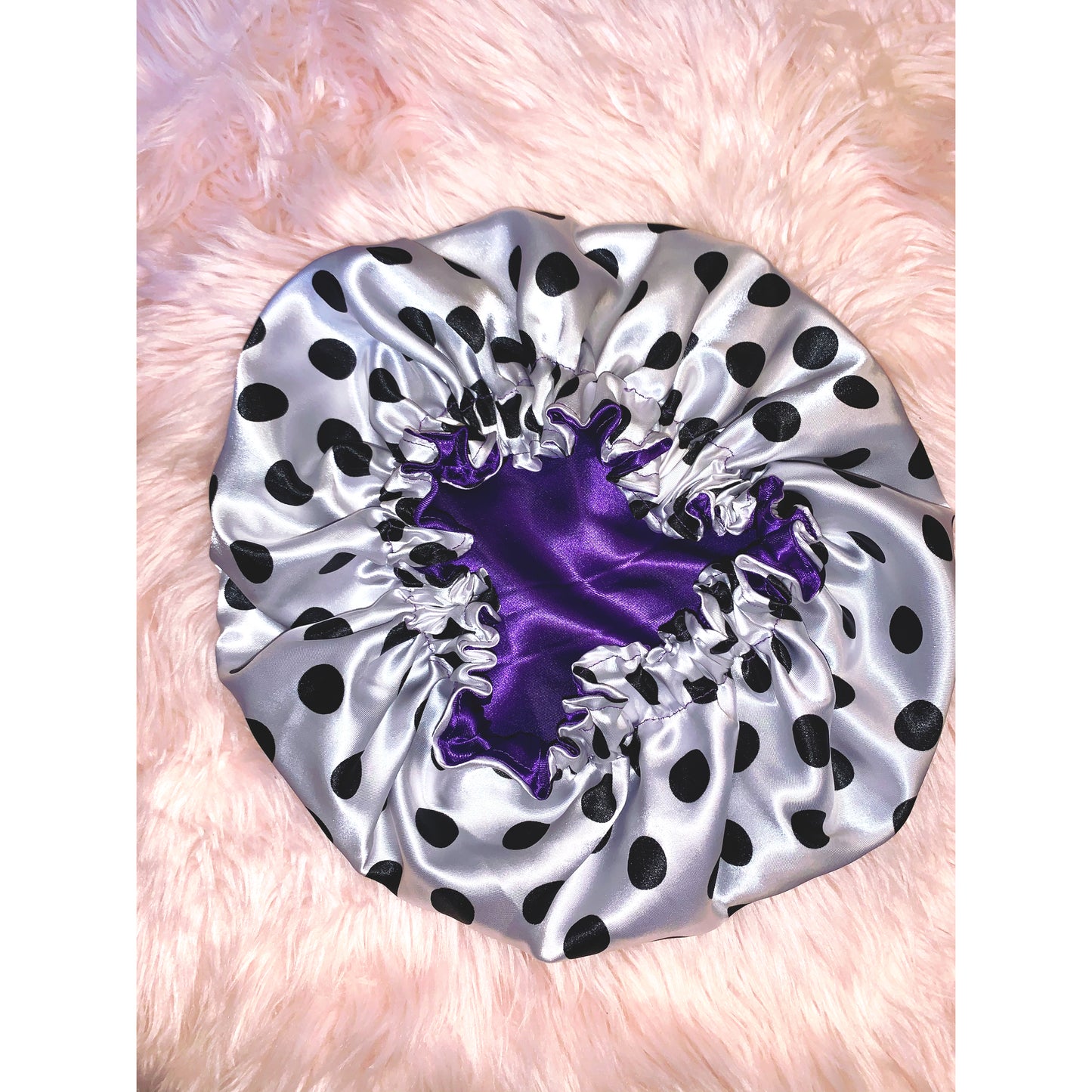 Reversible Satin Bonnet ADULT REGULAR SIZE.