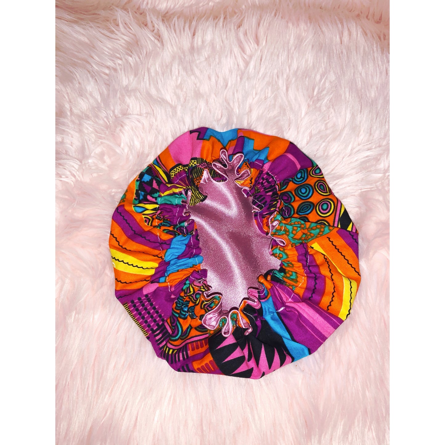 Pink Kente Bonnet
