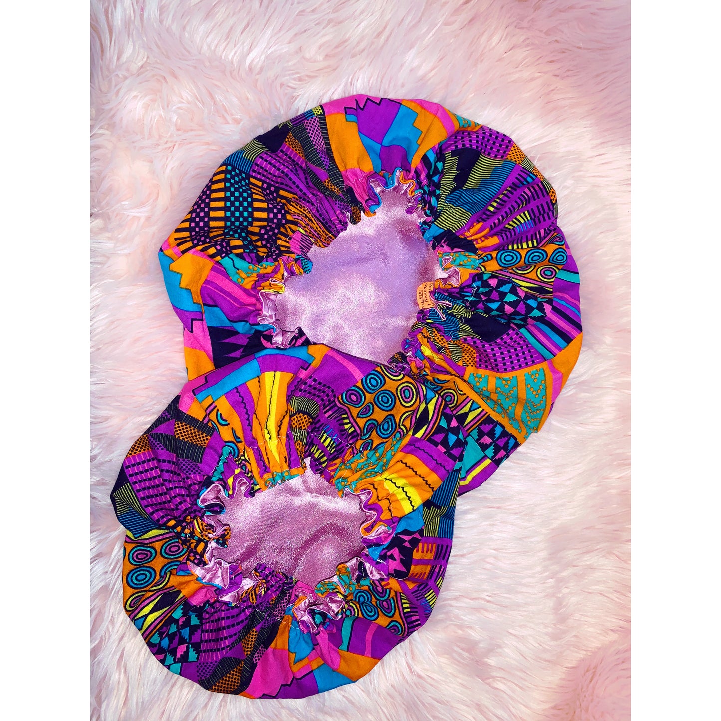 Pink Kente Bonnet