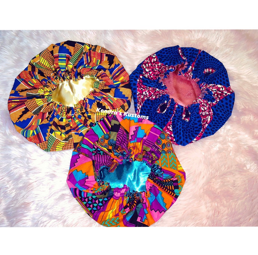 Pink Kente Bonnet