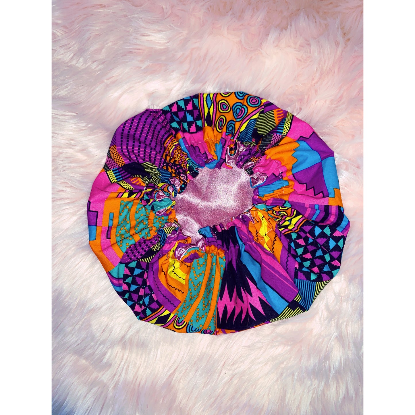 Pink Kente Bonnet