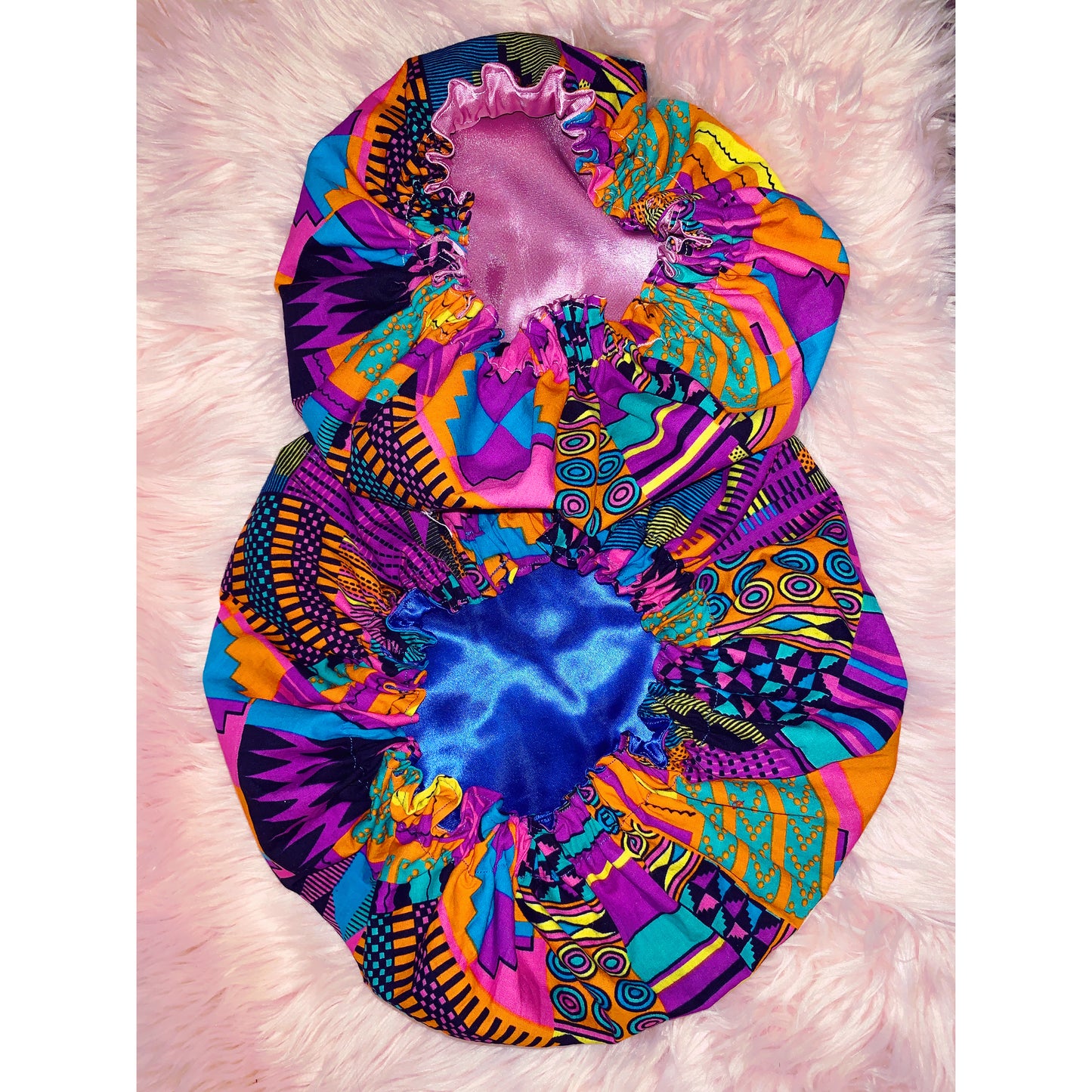 Pink Kente Bonnet