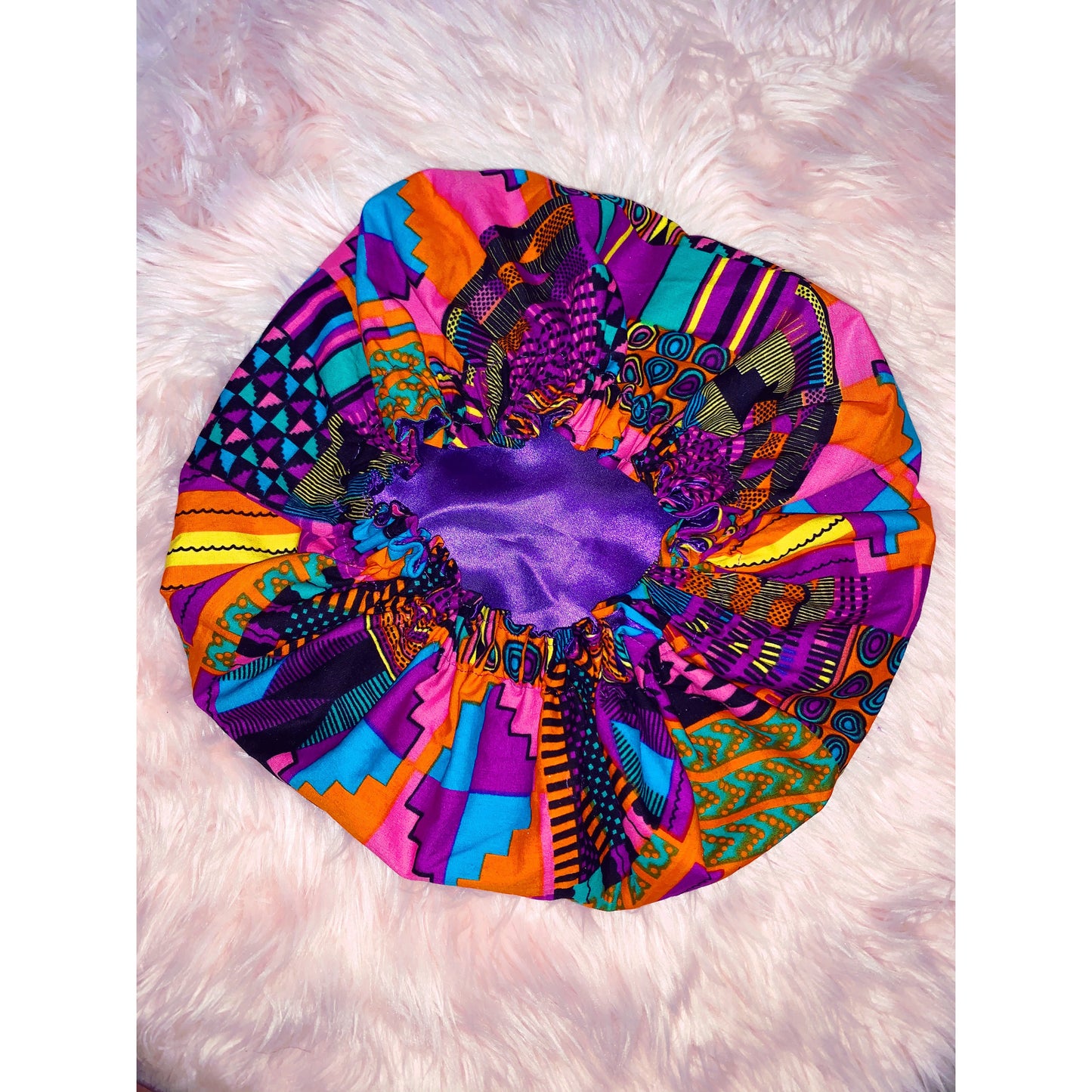 Pink Kente Bonnet