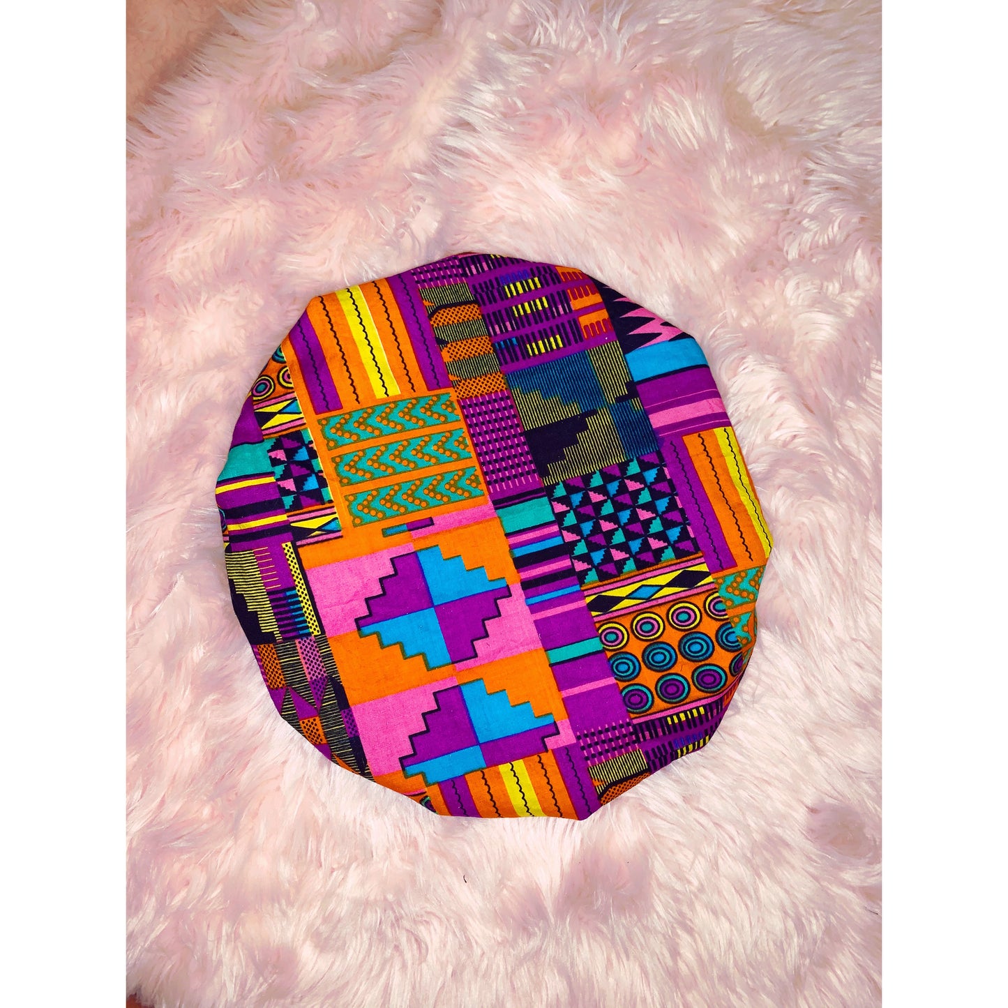 Pink Kente Bonnet