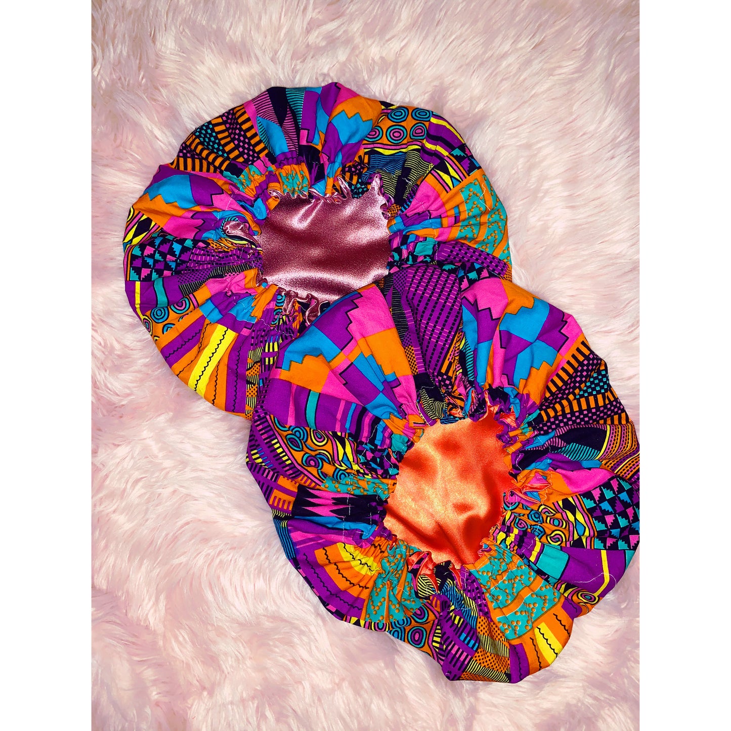 Pink Kente Bonnet