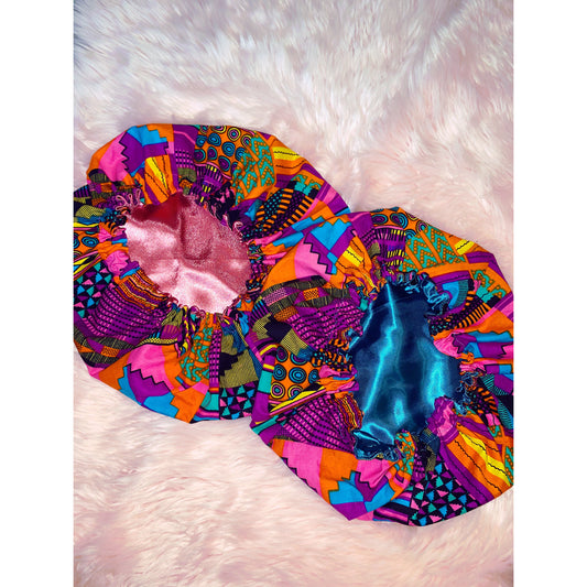 Pink Kente Bonnet