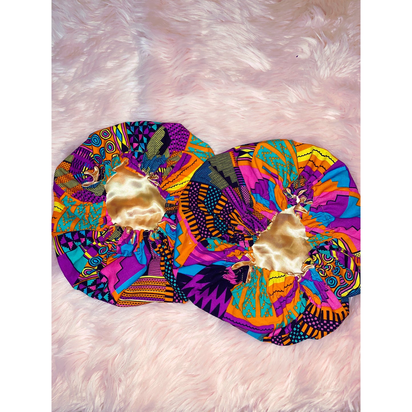 Pink Kente Bonnet