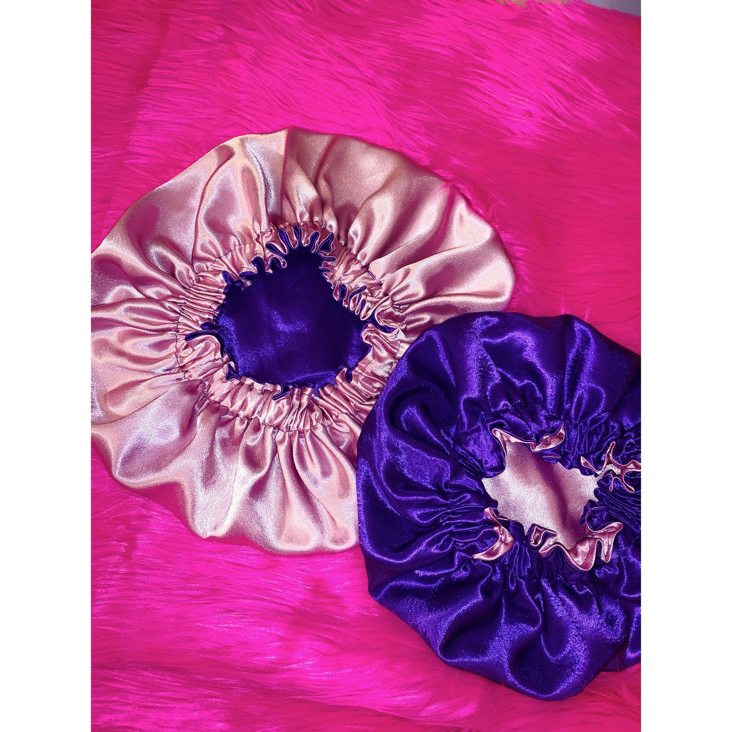 Reversible Satin Bonnet ADULT REGULAR SIZE.