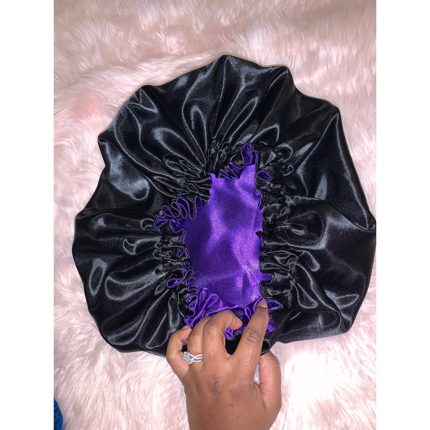 Reversible Satin bonnet TODDLER SIZE UP.