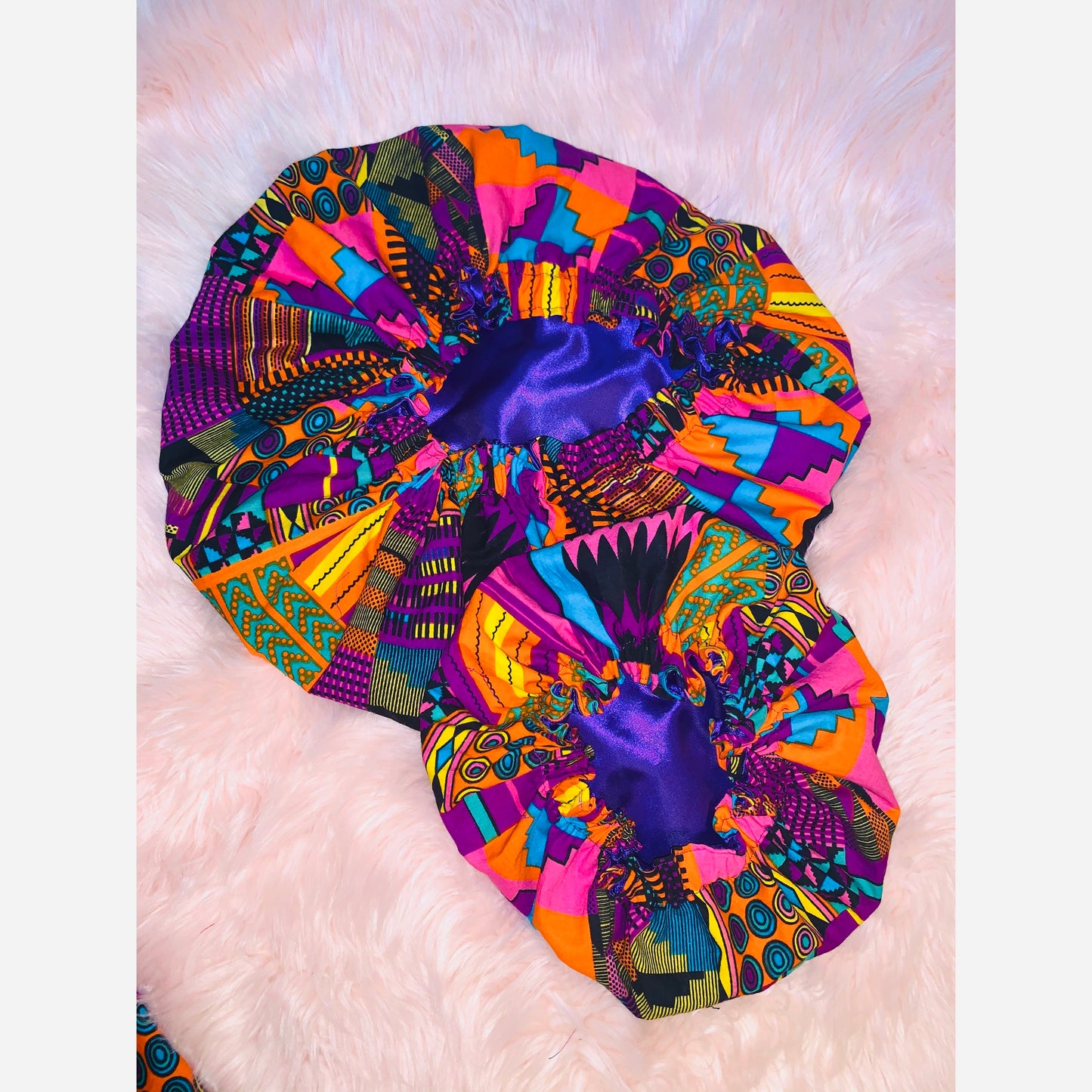 Pink Kente Bonnet