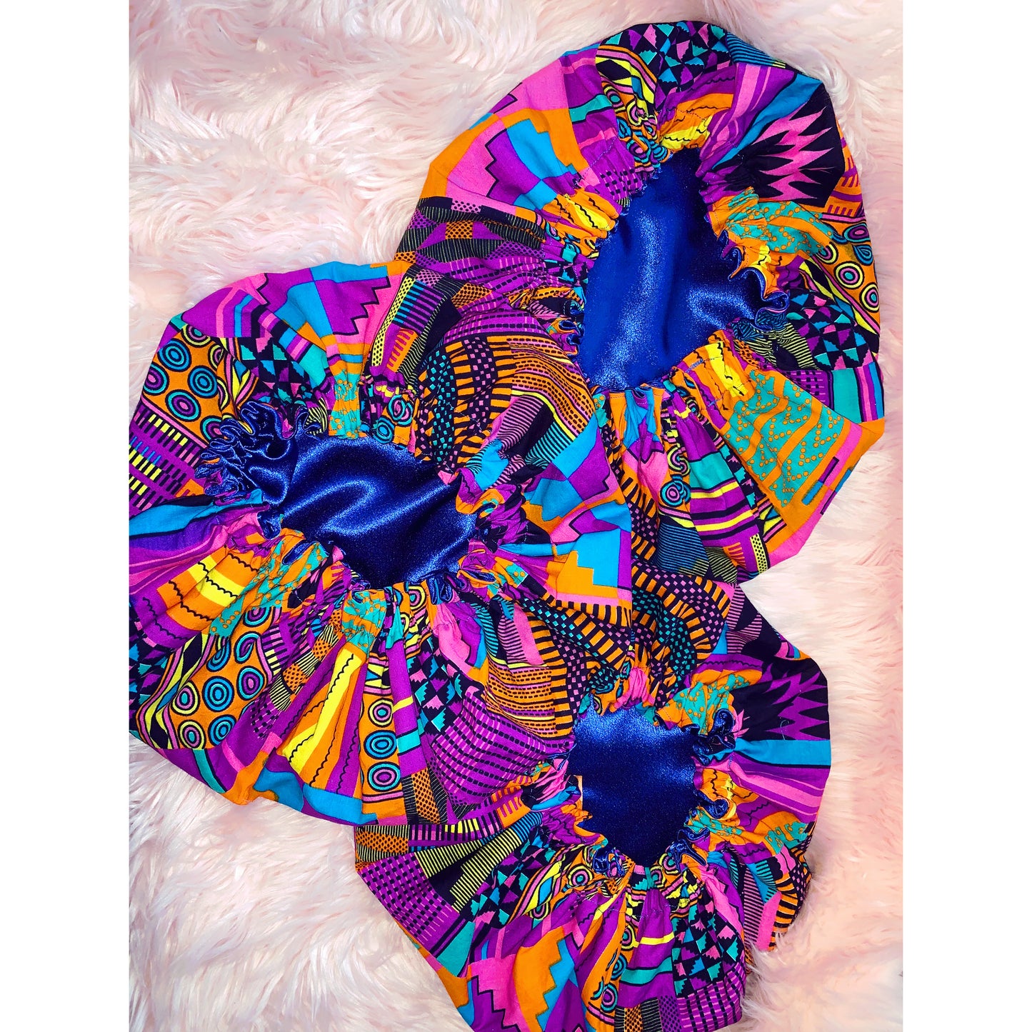 Pink Kente Bonnet