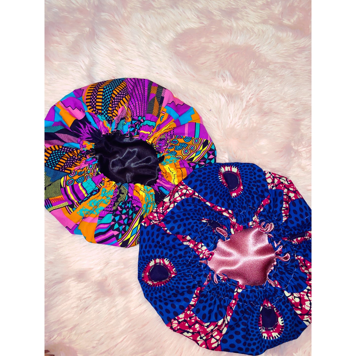 Pink Kente Bonnet