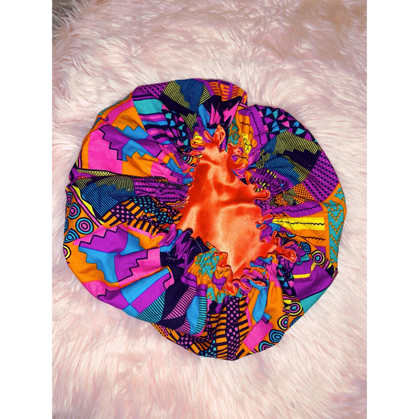 Pink Kente Bonnet