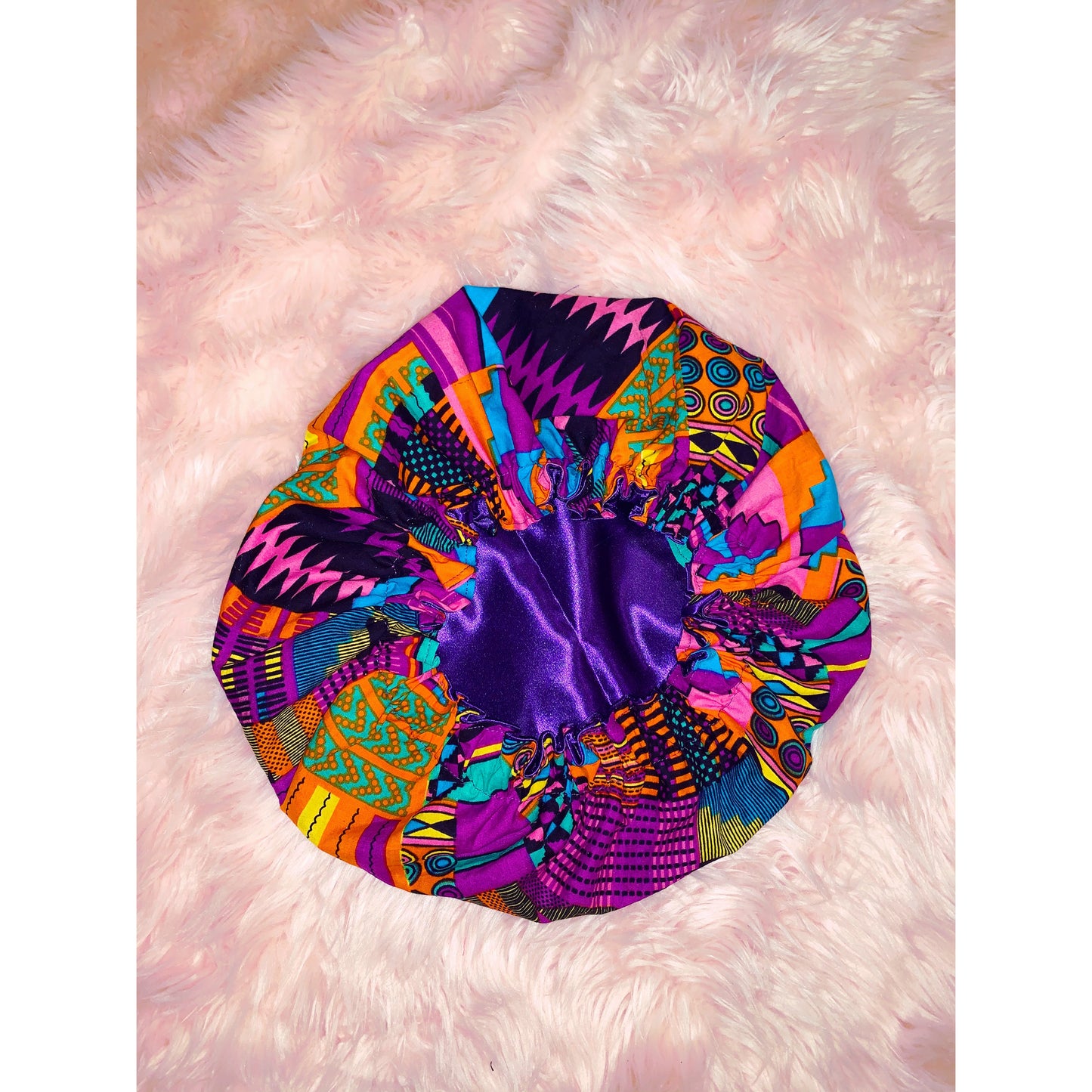 Pink Kente Bonnet