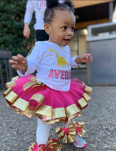 Load image into Gallery viewer, Dinosaur Ribbon Trimmed Tutu Set WITH anklets

