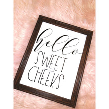 Load image into Gallery viewer, Hello Sweet Cheeks Reverse Canvas Bathroom Sign
